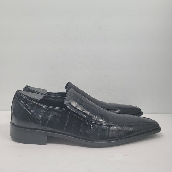 Dino Bigioni Men's Black Leather Loafers 22547 US Size 10 EU 43 Made in Italy - Picture 1 of 9